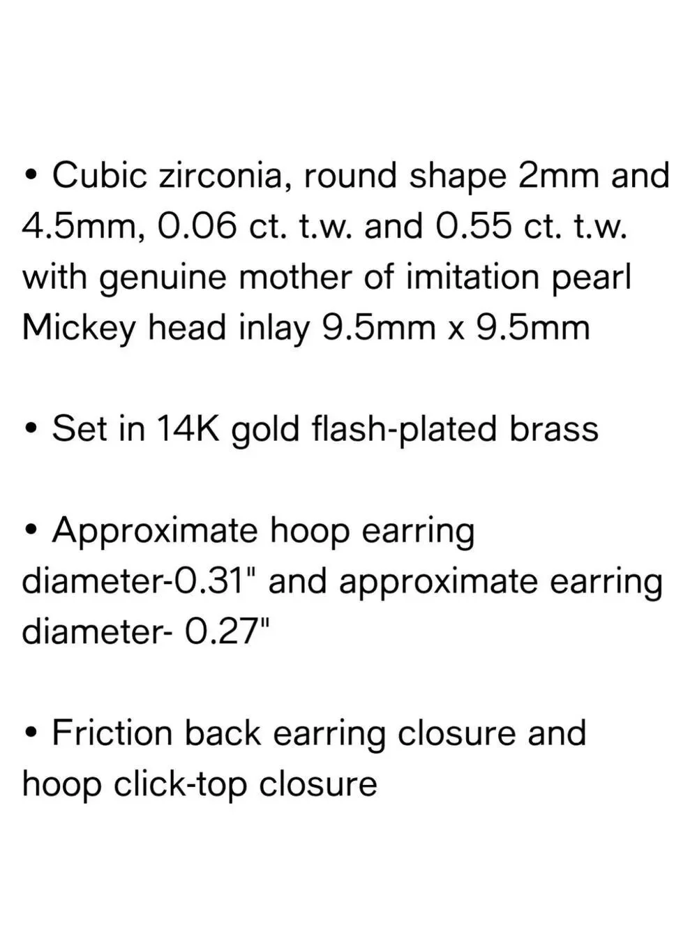 Disney Three Pair Silver Plated Two Tone Rose Gold Heart And Bezel Cubic Zirconi